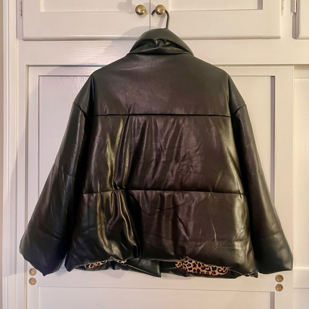 NWT Sans Souci PU Leather Bomber Jacket - Picture 6 of 6